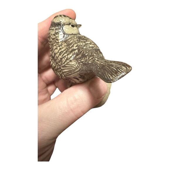 POOLE POTTERY STONEWARE BIRD - BLUE TIT ON MUSHROOM - Picture 10 of 16